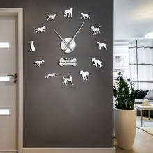 Irish Wolfhound Dog Breed Giant DIY Wall Clock Puppy Doggie Pet Portrait Frameless 3D Wall Watch Sighthound Stickers Home Decor 2024 - buy cheap