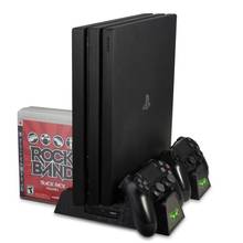 Regular PS4/ PS4 Slim/ PS4 Pro Cooler, Multifunctional Vertical Cooling Stand, PS4 Controller Charger with LED Indicators