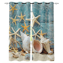 Cortinas de playa de conchas de estrella de mar, artículos de Decoración de cocina, cortinas de ventana para sala de estar, dormitorio, Panel de cortina 2024 - compra barato
