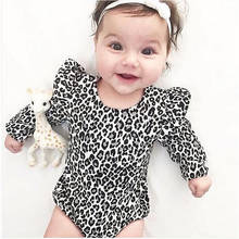 Ropa de manga larga para niñas pequeñas, Pelele de leopardo, mono, trajes 2024 - compra barato