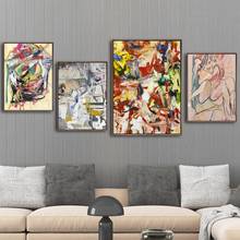 Impresión artística para decoración del hogar, imágenes de pared para sala de estar, póster, lienzo, dibujos al óleo de Holanda, Willem de Kooning 2024 - compra barato