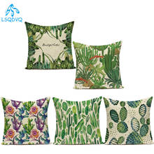 Tropical Green Plant Cactus Polyester Decorative Pillows Cushion Cover Pillowcase for Sofa Home Living Room Funda Cojines 2024 - buy cheap