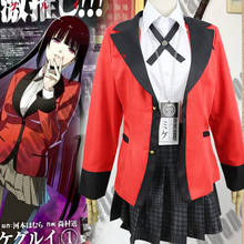 Косплей костюмы аниме Kakegurui Yumeko Jabami японская школьная форма для девочек Полный комплект куртка + рубашка + юбка + чулки + галстук 2024 - купить недорого