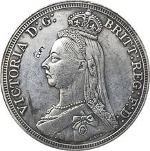 UK 1887 1 Crown - Victoria 2nd portrait copy coins 2024 - buy cheap