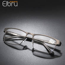 Elbru óculos de leitura unissex, quadrados com armação completa de metal ultraleve para presbiopia, dioptrias + 2021 1.0, novo, 4.0 2024 - compre barato