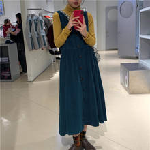 Corduroy Dress Women's Dress 2020 Spring New Retro Loose Sleeveless Strap Dresses Ladies Girl Fashion Elegant Dress Vestidos 2024 - buy cheap