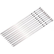 10Pcs 50cm Long BBQ Stainless Steel Kebab Food Picnic Vegetable Needle Meat Skewers Outdoor Party Camping Grill Tools 2024 - buy cheap
