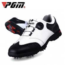 Pgm Мужская обувь для гольфа удобная ручка пряжки Мужская обувь для гольфа водонепроницаемые кроссовки из натуральной кожи нескользящая обувь с шипами для ногтей 2024 - купить недорого