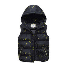 Модные зимние жилеты для больших детей детские жилеты с капюшоном для мальчиков плотная теплая хлопковая верхняя одежда, куртки RT668 2024 - купить недорого