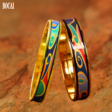 2020 new jewelry Fashion cloisonne high temperature firing oval Closed mouth female bracelet enamel jewelry  Wave pattern 2024 - buy cheap