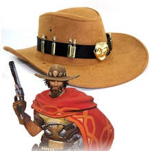 McCree Badge Hat West Cowboy Costume Props Hero Pirate Hat Cosplay Game Accessory OW For Adult Men Women Teen Boys Halloween 2024 - buy cheap