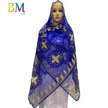 New African women scarf muslim women scarf 200*50cm small net scarf for shawls BX10 2024 - buy cheap