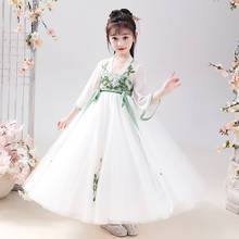 Vestido de menina hanfu, vestido tradicional de performance em palco para meninas pequenas, fantasia chinesa estilo chinês 2024 - compre barato