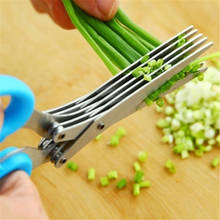 Multilayer Stainless Steel Multifunctional Knives Kitchen Scissors Chive Cutter Herb Spice Kitchen Slicer Shredded Scallion Cut 2024 - buy cheap