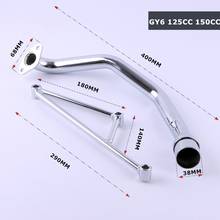 Scooter Exhaust Pipe Muffler Header with Mounting Bracket Set for GY6 125CC Engine GY6 125CC GY6 150CC motor exhaust Pipe 2024 - buy cheap