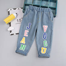 IENENS Child Boys Jeans Trousers Clothing Baby Toddler Boy's Denim Pants Spring Autumn Kids Letter Cowboy Pants Bottoms 2024 - buy cheap