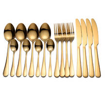 16pcs Black Tableware Stainless Steel Cutlery Set Forks Knives Spoons Kitchen Dinner Set Fork Spoon Knife Gold Dinnerware Set 2024 - buy cheap