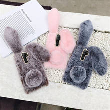 Fluffy Rabbit Silicone Bunny Plush Case For Xiaomi Mi 10 lite Poco F3 M3 X3 Redmi 6A 7A 8A 9A 9C NFC Note 6 7 8 8T 9 Pro Cover 2024 - buy cheap