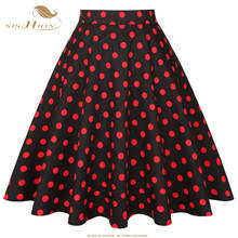 SISHION 2022 Autumn black red polk dot skirt Women  Vintage 50s Cotton High Waist skirt mujer femme VD0002 2024 - buy cheap