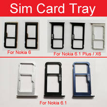 Soporte de bandeja de tarjeta Micro Sim para Nokia X6 6 6,1 Plus 6,1 2018 TA-1016 TA-1043 TA-1045 TA-1068 SD lector de tarjetas piezas de repuesto 2024 - compra barato