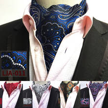 GUSLESON-Corbata larga con estampado Floral para hombre, corbatas de ascuna con cuello Formal, Estilo Vintage, Paisley, fiesta de boda, Cravats de lujo 2024 - compra barato