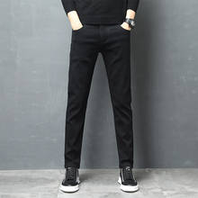 Джинсы для мужчин облегающие брюки 2020 Новинка классические мужские джинсовые дизайнерские брюки повседневные обтягивающие прямые осенние уличные брюки MOOWNUC 2024 - купить недорого