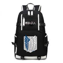 Anime Attack on Titan Backpack Teenager Boys Girls School Bags Multifunction USB Charging Bag Mem Travel Laptop Backpack Mochila 2024 - buy cheap