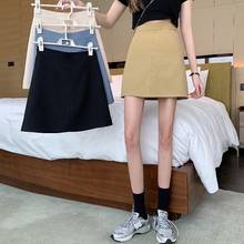 Early spring 2021 new Korean casual short skirt, high waist, thin a-line skirt, hip one-step skirt 2024 - buy cheap