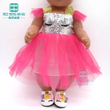 Cute Doll Clothes Sequined princess girl dress for  American doll and toy New born doll gift 2024 - buy cheap