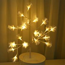 24 LED Light EU Plug 220V Fiber Optic Tree Branch Flower Decoration Night Light Desk Lamp Home Bedroom Indoor Decor Nightlight 2024 - buy cheap