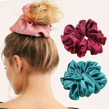 Oversized Bright Color Hair Scrunchies Women Silk Scrunchie Elastic Hair Bands Girls Headwear Donut Grip Loop Ponytail Holder 2024 - buy cheap