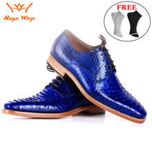 Zapatos elegantes de piel de pitón para caballero, calzado de vestir de negocios, color azul 2024 - compra barato