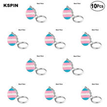 Transgender Pride Key Ring Lapel Pin Flag badge Brooch Pins Badges 10Pcs a Lot 2024 - buy cheap