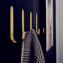 J Shaped Brass Coat Hook Rack Metal Wall Mounted Towel Hanger for Home Bathroom 2024 - buy cheap