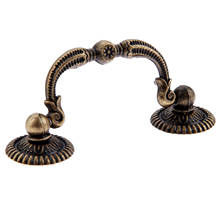 Retro Handle Vintage Antique Bronze Pull 90*42mm Knob Cupboard Door Kitchen Cabinet Drawer Wooden Jewelry Box Europe Style screw 2024 - buy cheap