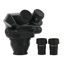 Cabezal de microscopio Binocular estéreo 7X-50X + par de lentes oculares de visión grande WF10X/22, accesorios de microscopio 2024 - compra barato