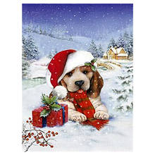 5d pintura diamante cheio novo natal cão mosaico decoração do bordado decoração de casa 2024 - compre barato