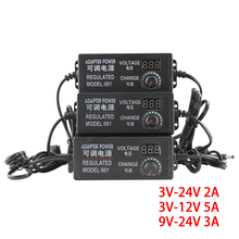 Fonte de alimentação ajustável ac/dc, adaptador universal de 3v, 12v, 3v, 24v, 9v e 24v, 12v, 2a, 3a e 5a com tela de exibição e regulação 2024 - compre barato