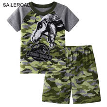 SAILEROAD Children's Dinosaur Pajamas Set Girls Paja Cotton Kids Pyjamas Boys Sleepwear Child Night Wear Clothing Suits 2024 - buy cheap