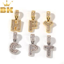 THE BLING KING Single Small Baguette Letter Pendant Necklace English Initial Letters Fashion Iced Out Cubic Zirconia Jewelry 2024 - buy cheap