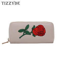 2019 New Embroidery Rose Clutch Zipper Wallets Fashion Card Holders Girl Folk Casual Style National Money Coin Bag Phone WZQ283 2024 - buy cheap