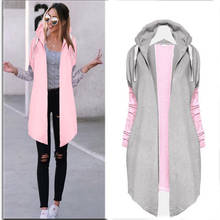 Autumn Women Fashion Clothing Patchwork Casual Long Coat Women's Hoody Jacket Long Cardigans Spring Outerwear Coats Female 2024 - buy cheap