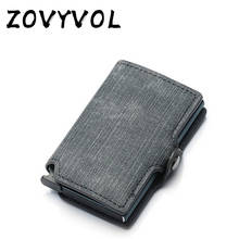 Zovyvol-carteiras masculinas com rfid, porta dinheiro, vintage, preta, pequena, de couro, fina, mini, carteiras, suporte para cartões mágicos 2024 - compre barato