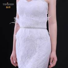 Topqueen s496 cinto de noiva branco, para mulheres formais sem cintura larga de casamento xinfangxiu 2024 - compre barato