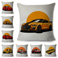 Cartoon Supercar Cushion Cover Decor Hypercar Classic Car Print Pillowcase Polyester Pillow Case for Sofa Home Children Room 2024 - buy cheap