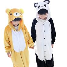 Kgurumi-Pijama de animales para niños, onesies con diseño de panda, disfraz de Anime, pijamas, mono de oso relajado para halloween, vestido de fiesta 2024 - compra barato