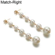 Match-Right Women Statement Long Earrings For Women Korean Pearl Dangle Hanging Drop Earrings Pendant Female Jewelry LX053 2024 - buy cheap