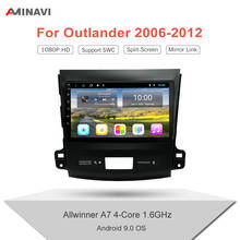 Для Mitsubishi Outlander 2006-2012 9/10.1 дюйм HD 2 Din Android 9,0 Автомобиль Радио мультимедийный видеоплеер Универсальный Авто Радио стерео 2024 - купить недорого