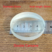 2pcs 50mm Diameter Optical Glass Focal Length Optics Double Concave Lens Focus -90m for Physical Optics Experiment 2024 - buy cheap