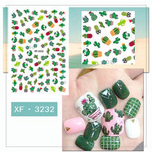 Summer Cactus Watermelon  Nail Sticker 3D Decal Strawberry Flower Feather Nail Art Decoration Tip Manicure 2024 - buy cheap